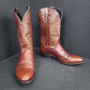 Laredo Cowboy Boots Burgundy Scroll Stitched
